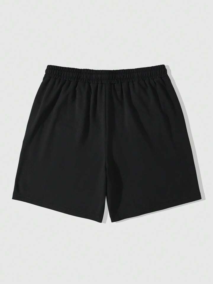 Men's Street Life Drawstring Waist Pockets Casual Letter Print Metal Rivet Loose Shorts