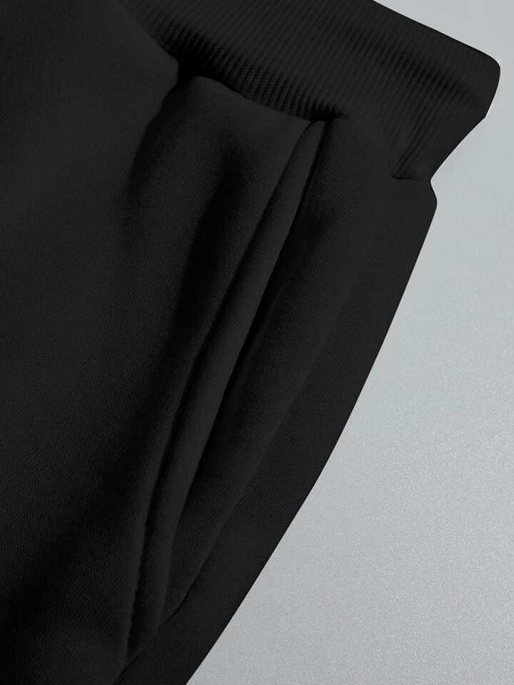 Guys Letter Graphic Slant Pocket Sweatpants