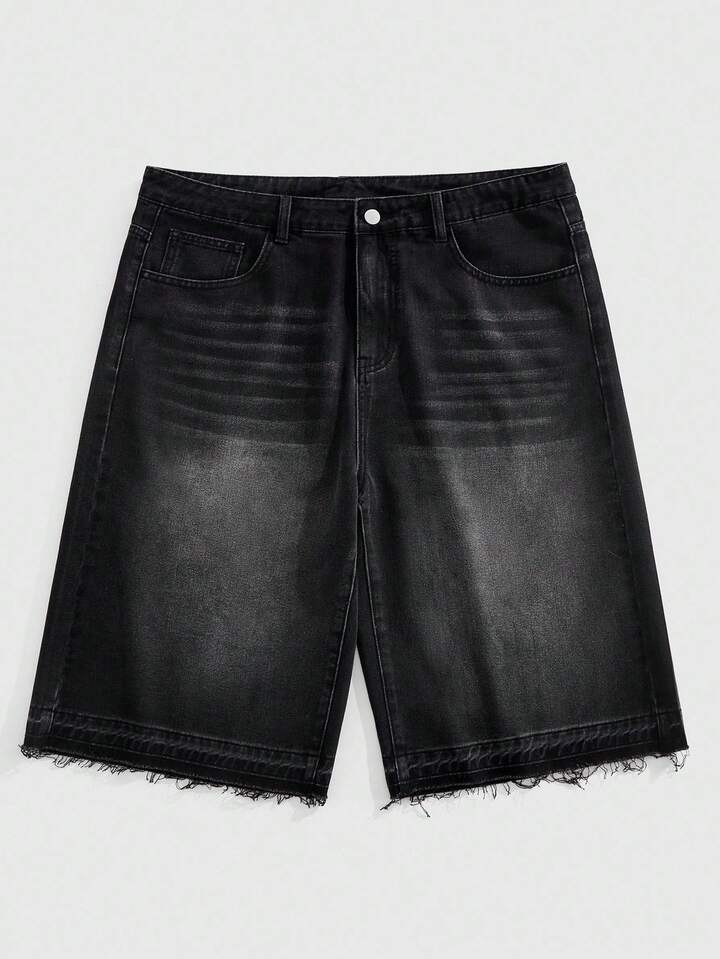 Men's Casual Washed Loose Denim Shorts