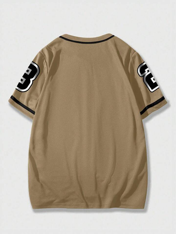 Preppy Men's Casual City Logo Printed Short Sleeve Shirt, Summer 2 Preppy Men's Casual City Logo Printed Short Sleeve Shirt, Summer
