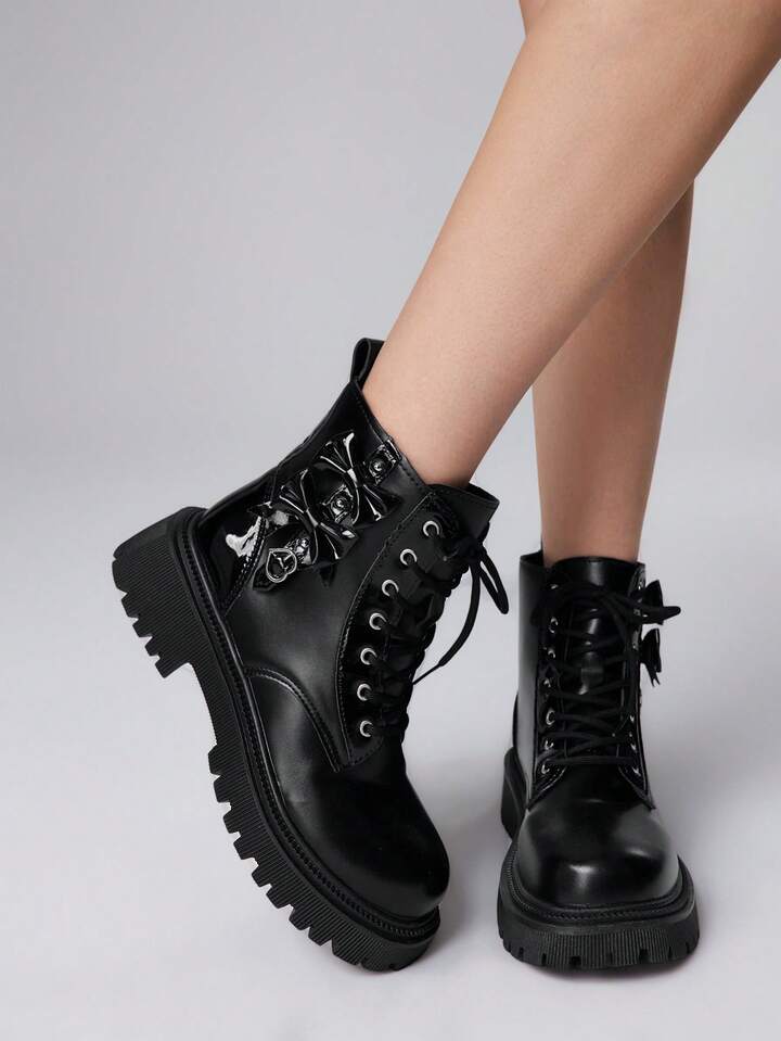 Casual Street Thick Heel Solid Color Women Ankle Boots For Christmas