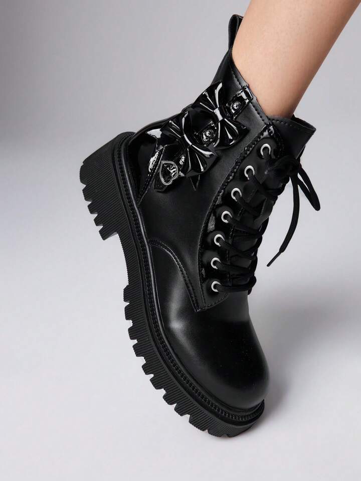 Casual Street Thick Heel Solid Color Women Ankle Boots For Christmas