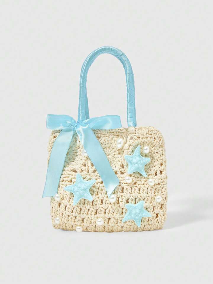 Fairycore Vacation Casual Cute Starfish Studded Decor Fashion Handbag