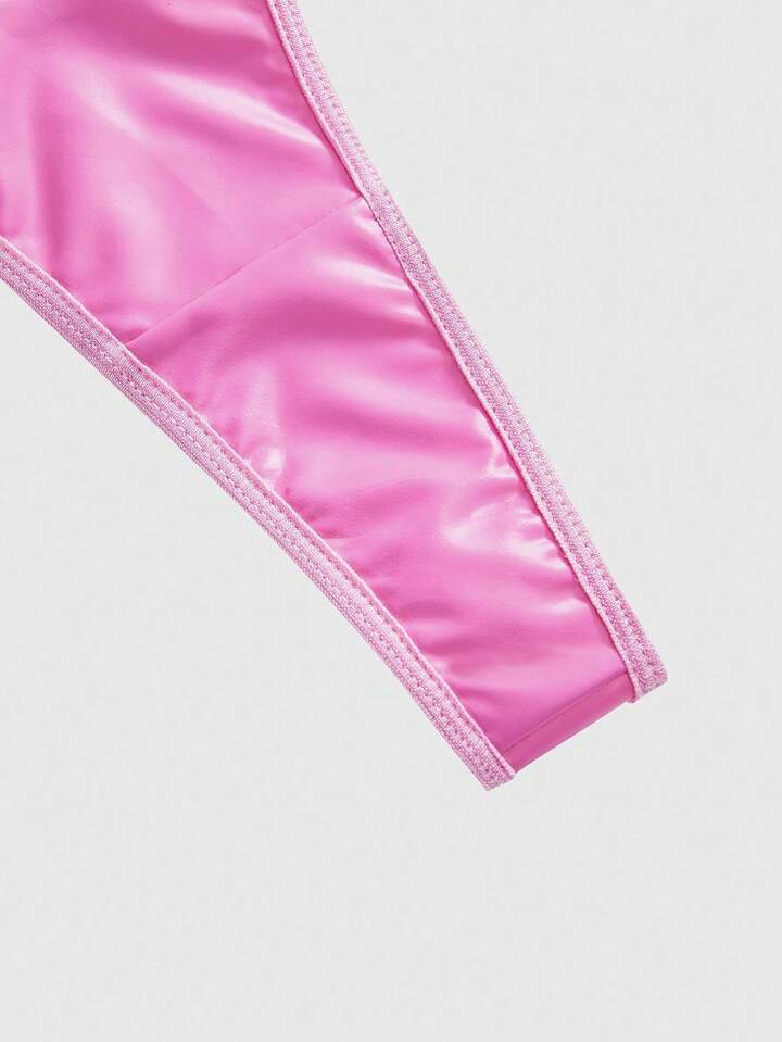 Grunge Punk Punk Rivet Decorated Triangle Bra & Thong Lingerie Set, Sexy, For Valentine's Day 3 Grunge Punk Punk Rivet Decorated Triangle Bra & Thong Lingerie Set, Sexy, For Valentine's Day