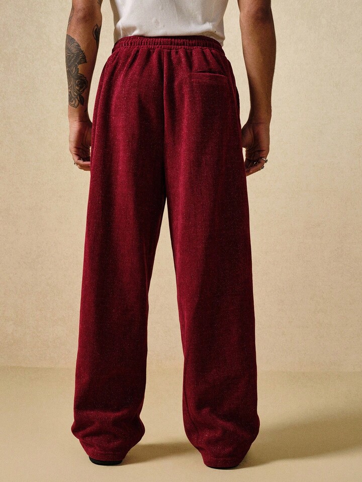 Casual Fashion Versatile Drawstring Men's Shiny Knit Sweatpants