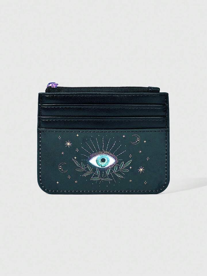 Fairycore Sun, Moon & Star Eye Print Card Holder Coin Purse