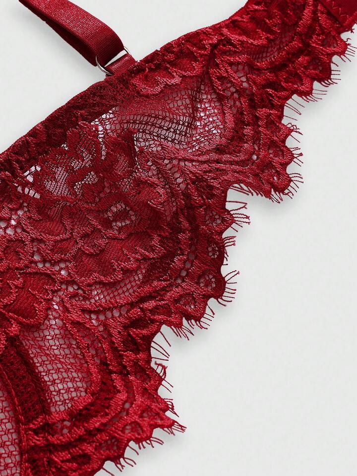 Goth Floral Lace Underwire Triangle Cup Bra, For Valentine's Day 4 Goth Floral Lace Underwire Triangle Cup Bra, For Valentine's Day