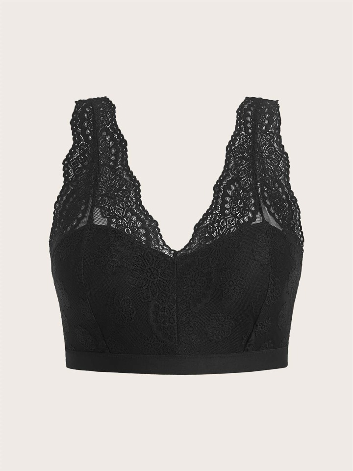 Plus Floral Lace Bralette Lingerie