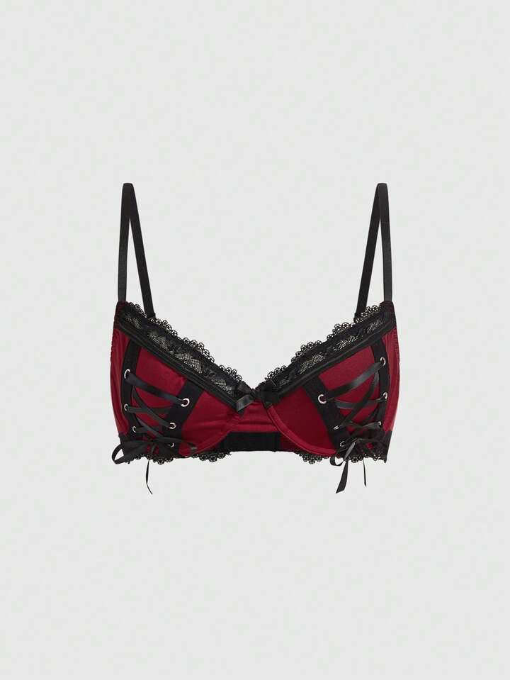 Gothic Underwire Lace Eyelet Bralette Lingerie For Women, For Valentine's Day