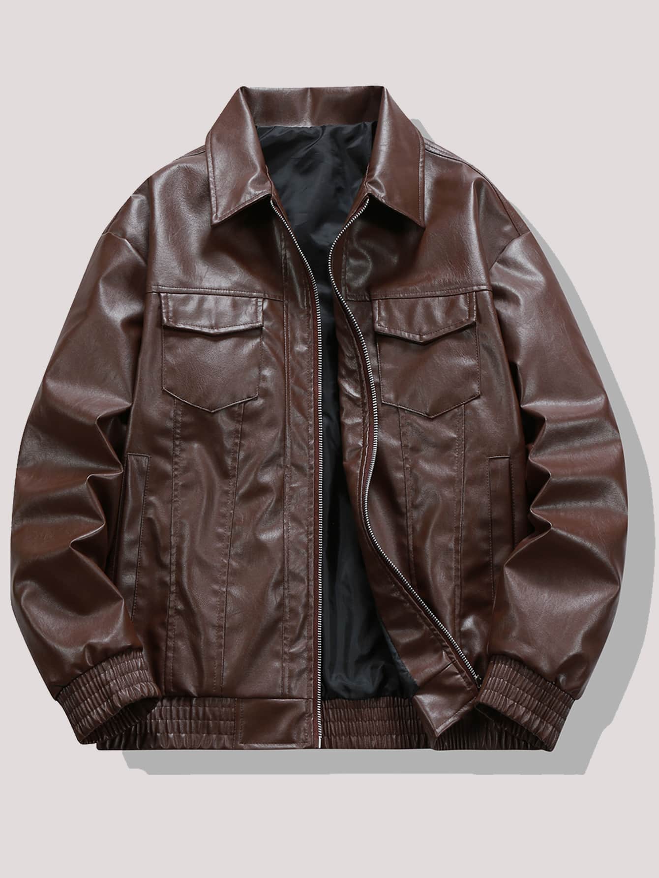 Guys Flap Pocket PU Jacket