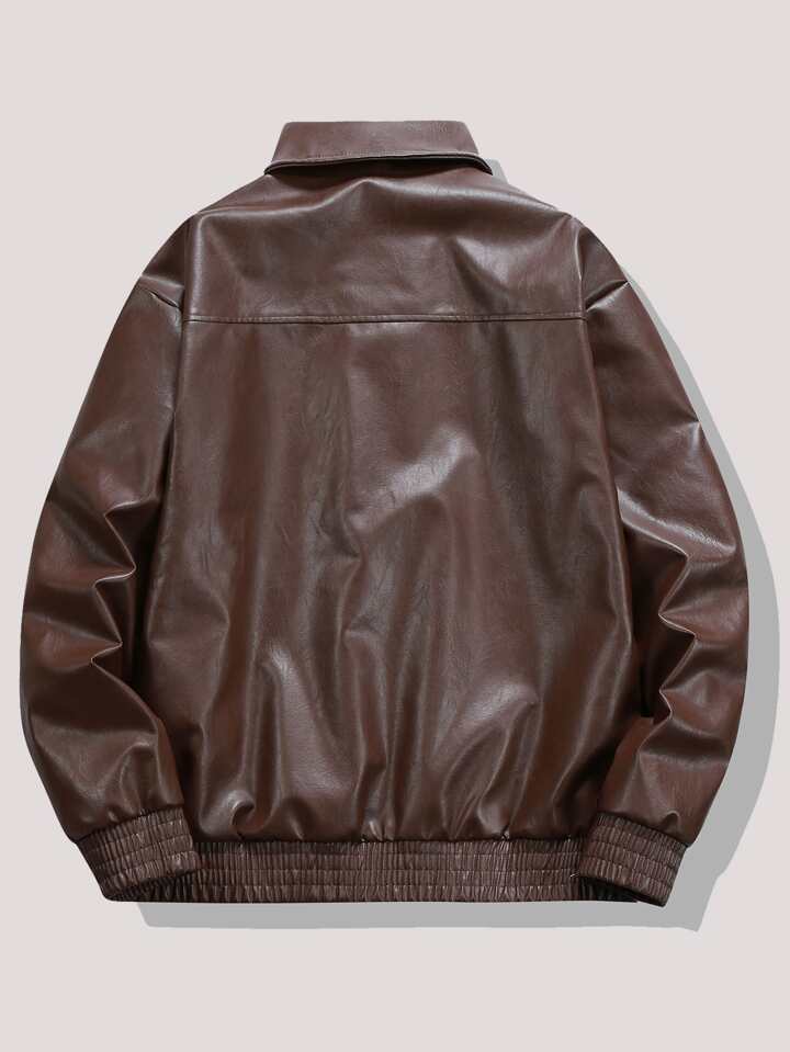 Guys Flap Pocket PU Jacket