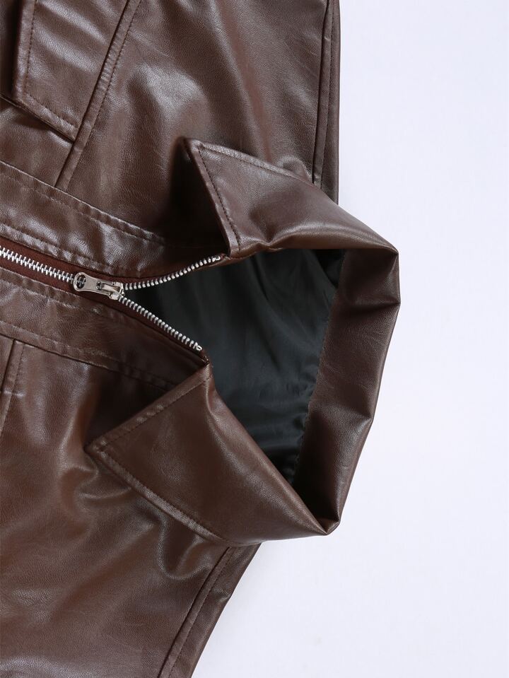 Guys Flap Pocket PU Jacket