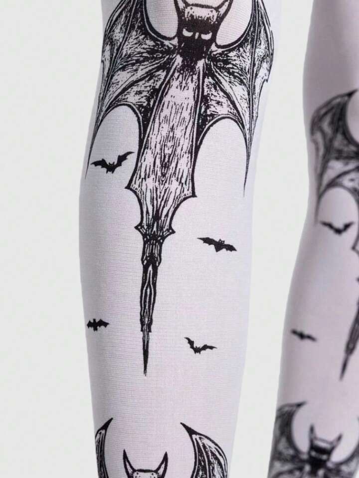 1 Pair Gothic Style Dark Plaid & Leopard Print Tights
