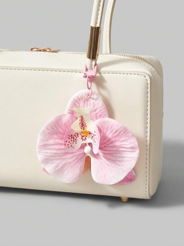 Kawaii 1 Pc Bohemian Style Tropical Flower Vacation Beach Bag Charm Keychain