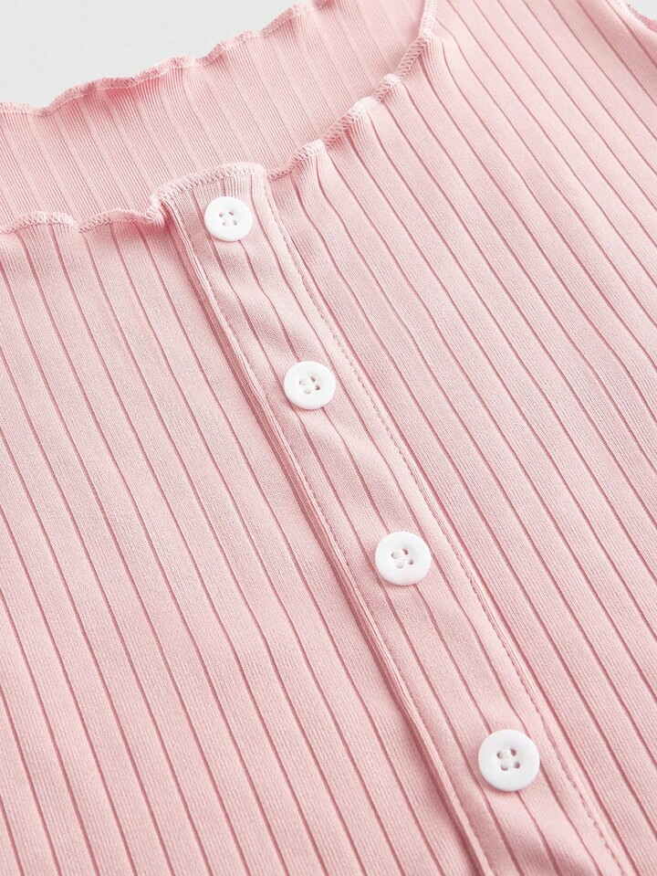 Summer Casual All-Match Comfortable Ribbed Stripe Sleeveless Top And Shorts Women Pajama Set 6 Summer Casual All-Match Comfortable Ribbed Stripe Sleeveless Top And Shorts Women Pajama Set