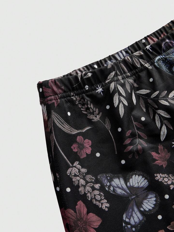 Fairycore Women's Dark Gothic Style Bat, Skull, Moon, Pumpkin Print A-Line Punk Skirt 3 Fairycore Women's Dark Gothic Style Bat, Skull, Moon, Pumpkin Print A-Line Punk Skirt
