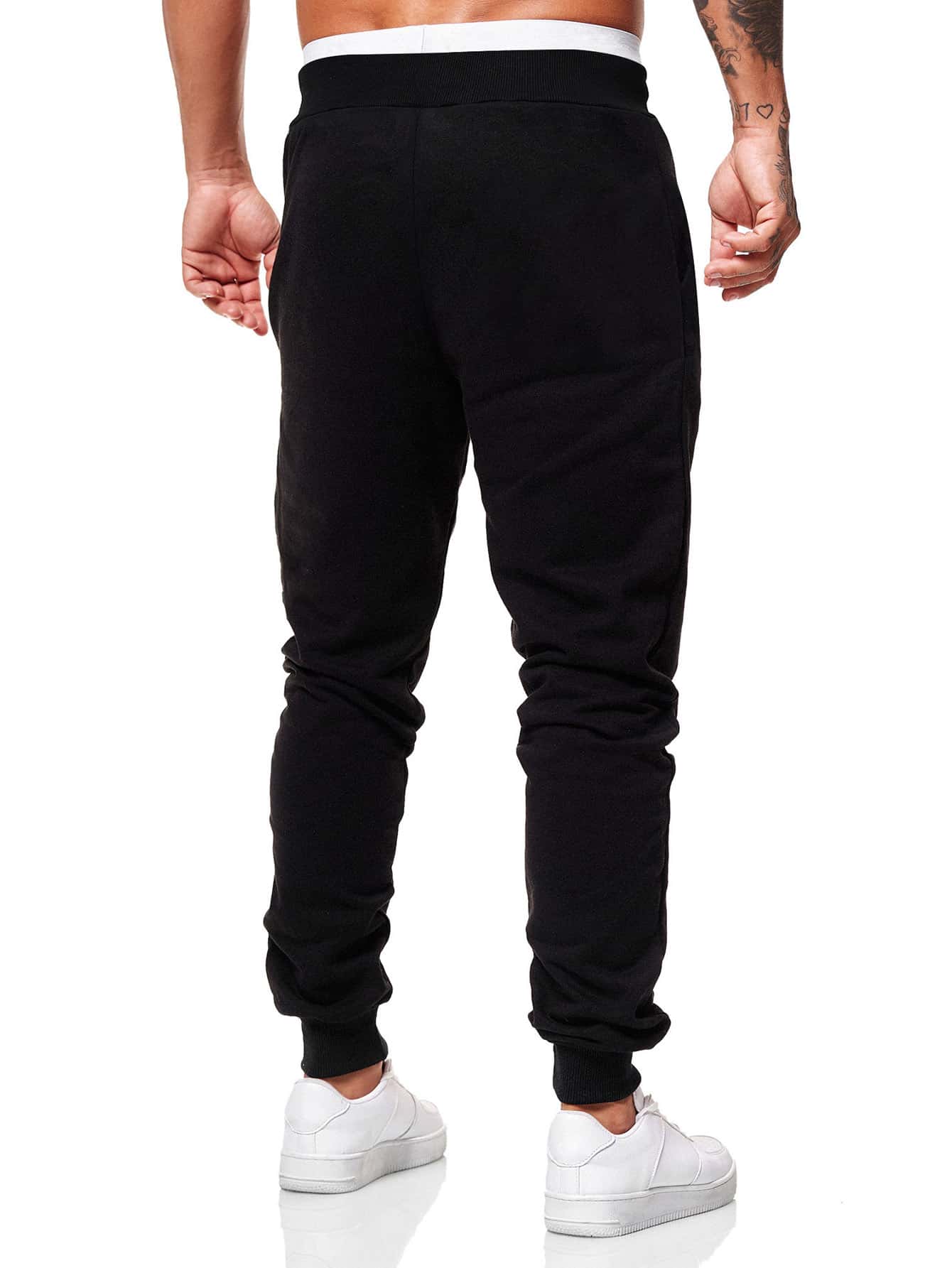 Casual Men Floral Graphic Drawstring Sweatpants, School