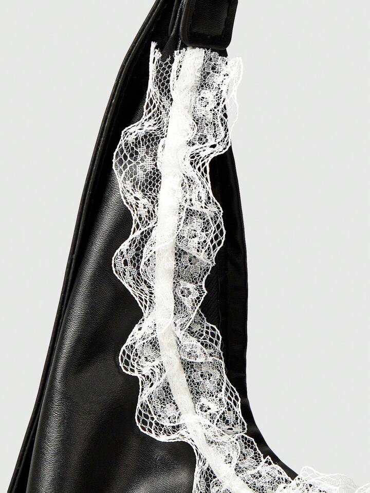 Kawaii Single Shoulder, Crossbody, Double-Layer Lace Cute Bag