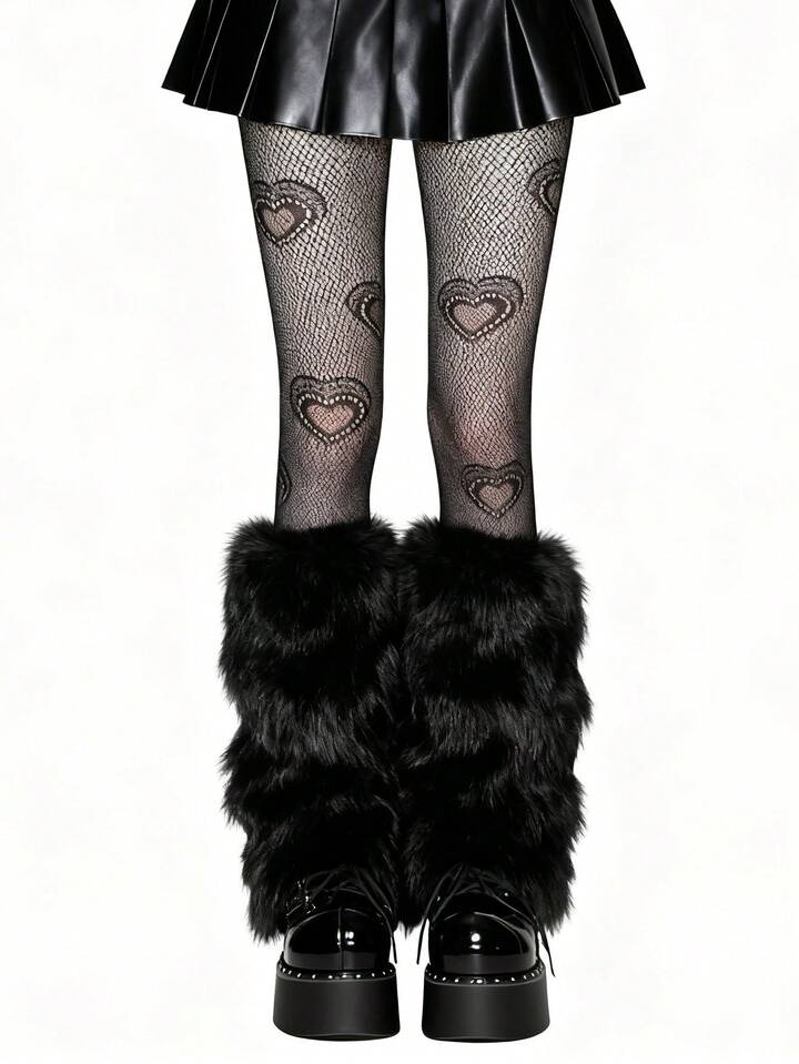 J-Fashion 1pair Stockings & 1pair Fishnet Stockings & 1pair Leg Sleeves (Black Stockings Need To Be Ripped By Yourself)
