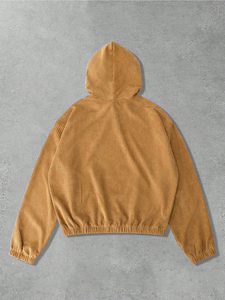 Casual Men's Ribbed Texture Fabric Hoodie Sweatshirt, Suitable For Autumn/Winter 2 Casual Men's Ribbed Texture Fabric Hoodie Sweatshirt, Suitable For Autumn/Winter
