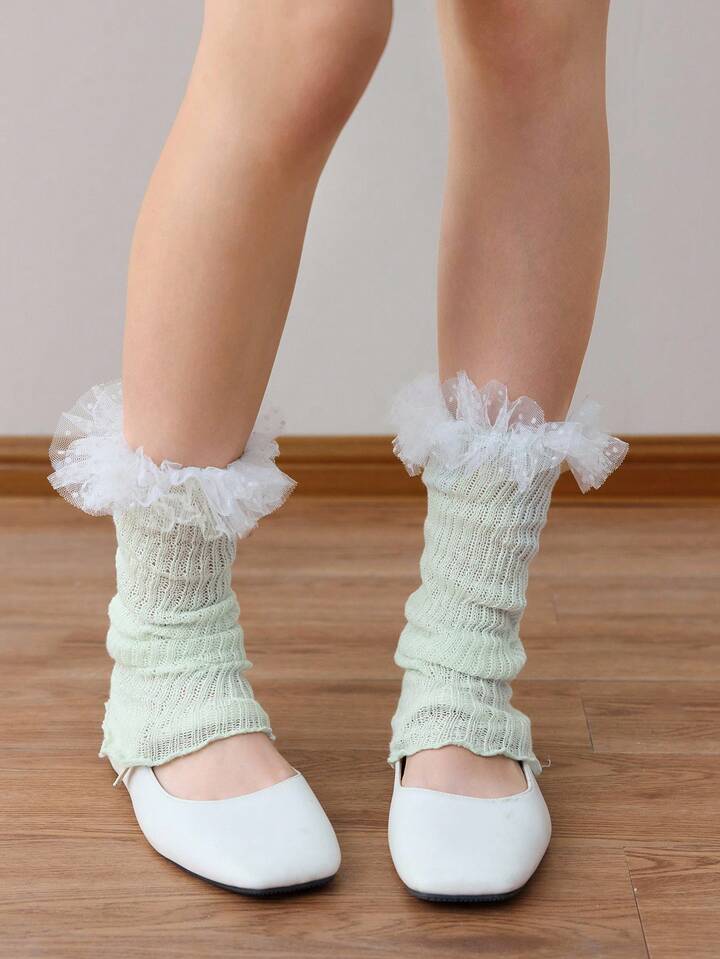 Kawaii 1 Pair Cute Polka Dot Floral Mesh Colorful Leg Warmers 3 Kawaii 1 Pair Cute Polka Dot Floral Mesh Colorful Leg Warmers
