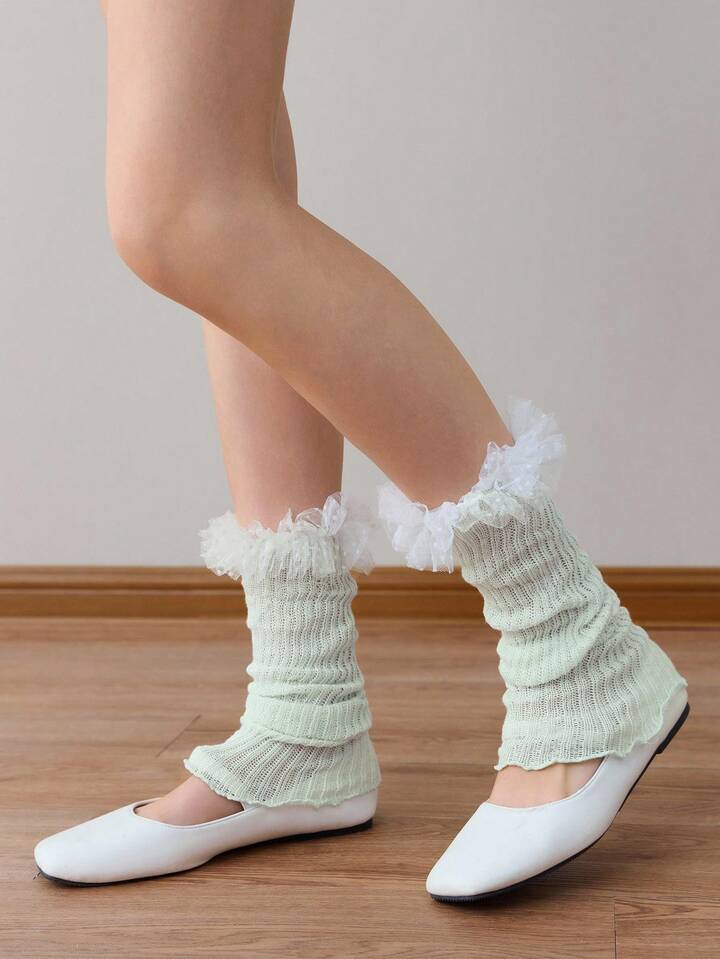 Kawaii 1 Pair Cute Polka Dot Floral Mesh Colorful Leg Warmers 4 Kawaii 1 Pair Cute Polka Dot Floral Mesh Colorful Leg Warmers