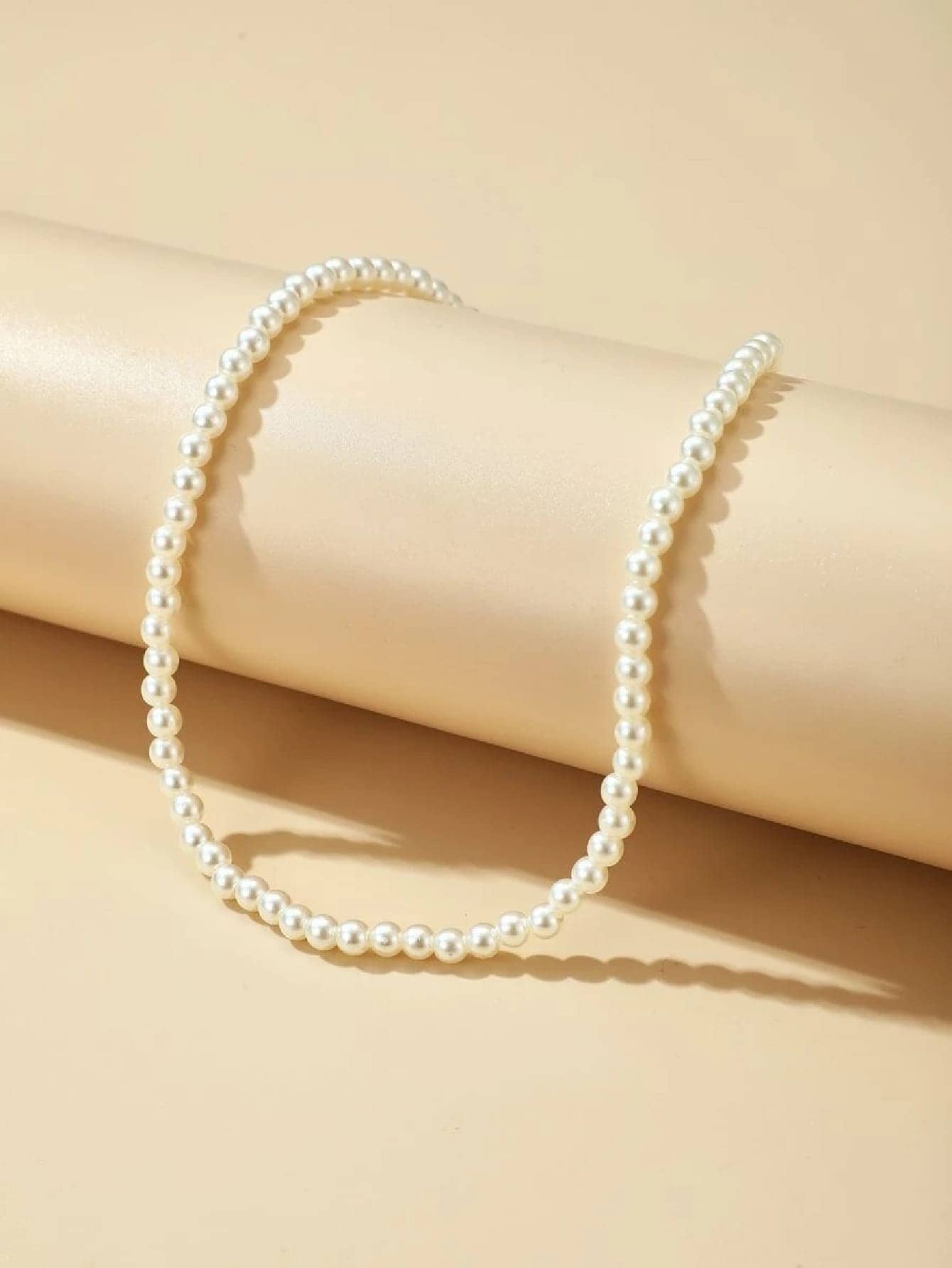 1pc Elegant Cultured Faux Pearl Choker For Women For Engagement Gift