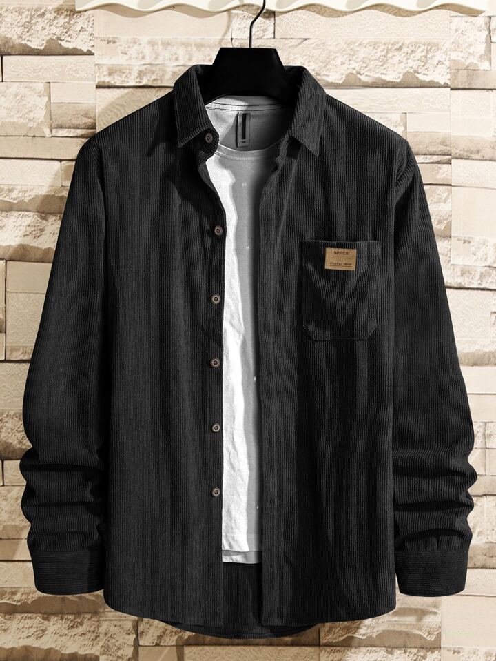 Guys 1pc Corduroy Solid Shirt