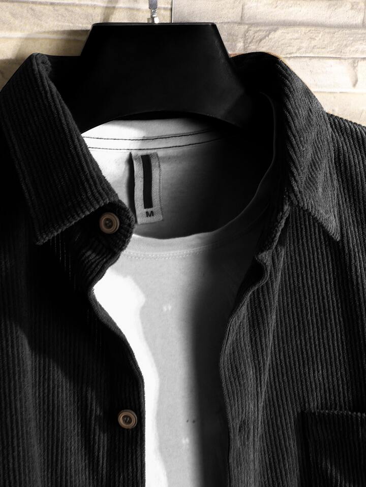 Guys 1pc Corduroy Solid Shirt