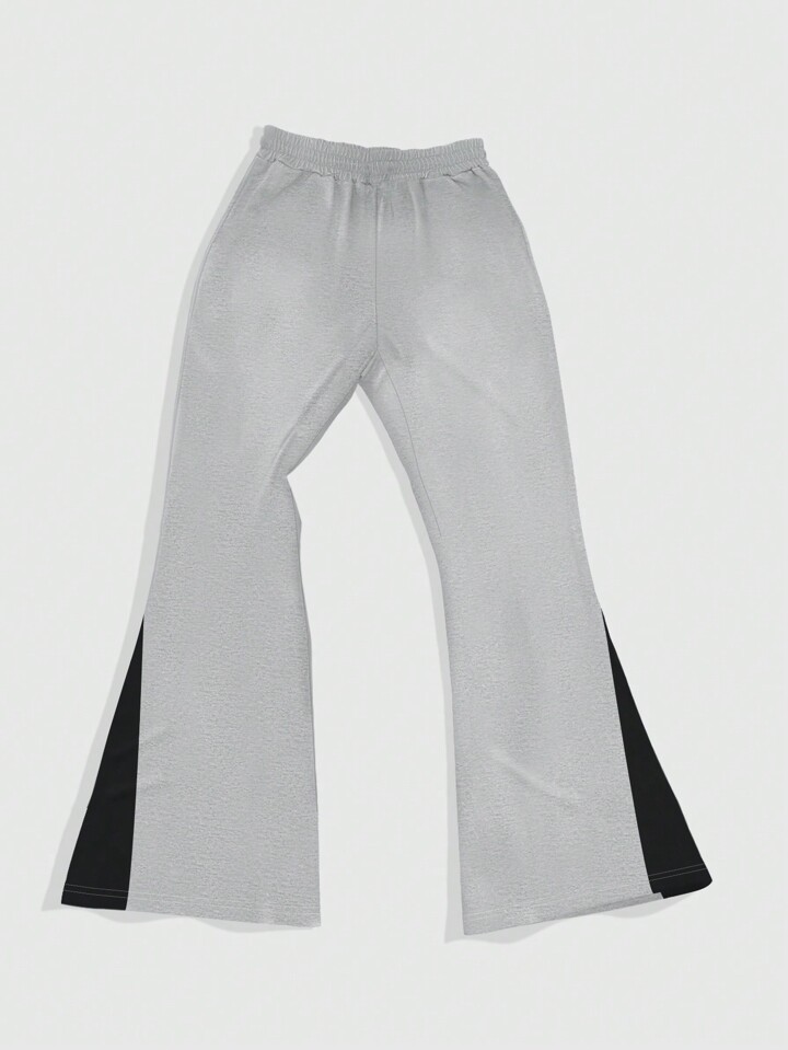 Prep Men's Letter Print Drawstring Waist Wide Leg Loose Casual Sweatpants