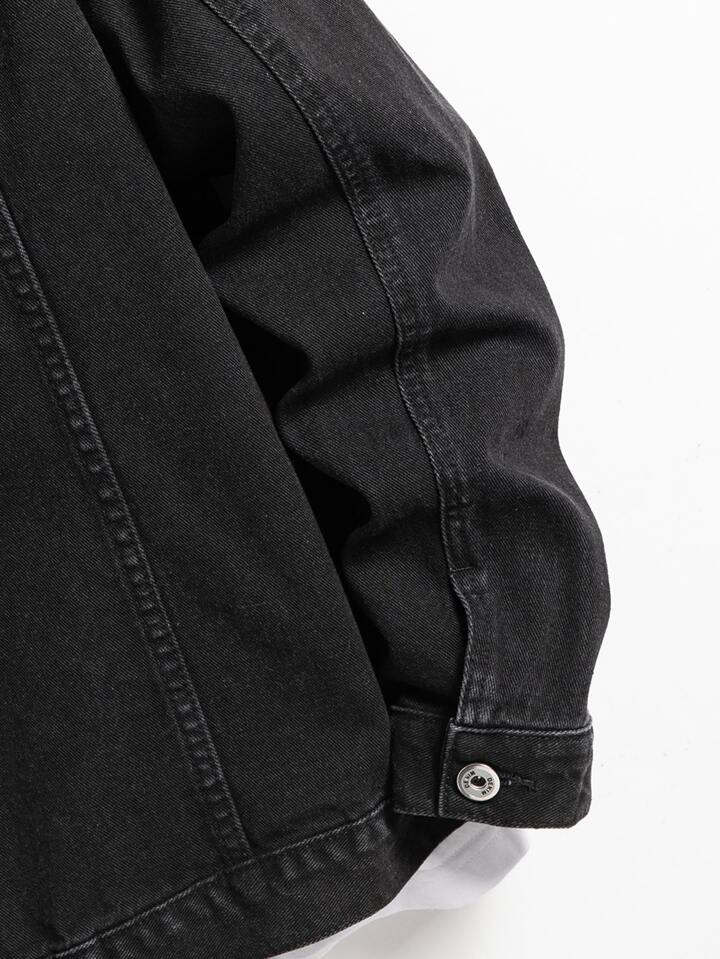 Guys Flap Pocket Denim Jacket Without Tee