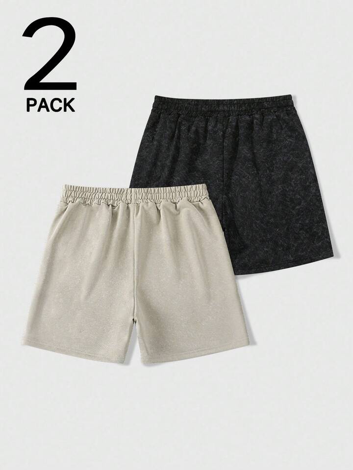 Men's Casual Star Print Drawstring Waist Shorts, Summer