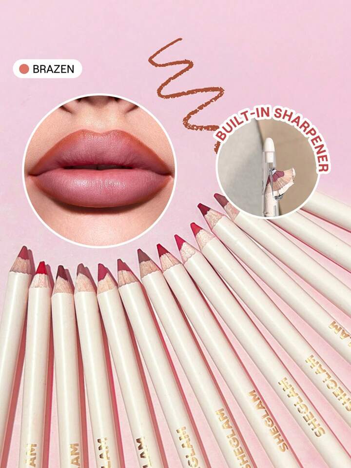 Lip Facts Lip Liner-Brazen Creamy-Matte Lip Liner Pencil High Pigment Not Easyto Fade Silky Smooth Matte Contour Tint Lip Makeup Lip Combo Brand Beauty Makeup Face Paint Cosmetic For Women Girls Perfect For Winter Spring Ideal For Y2K Fancy Fashion Suitable For Birthday Gift Party Ready Best Color