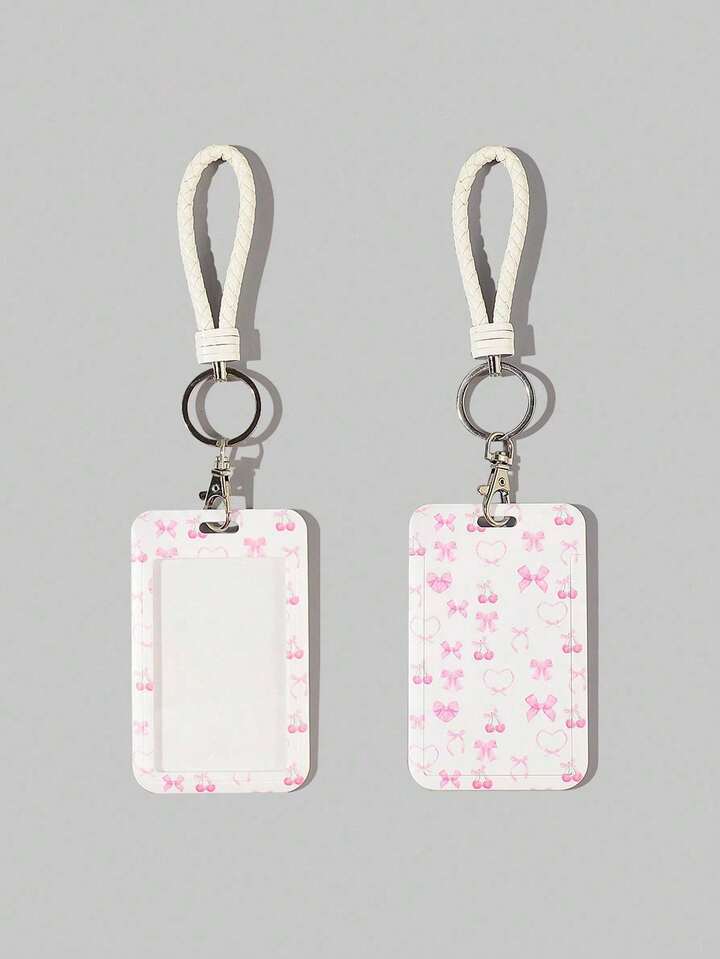 Kawaii 1pc Cute Bowknot Cover Card Holder For ID/Access Card Valentines