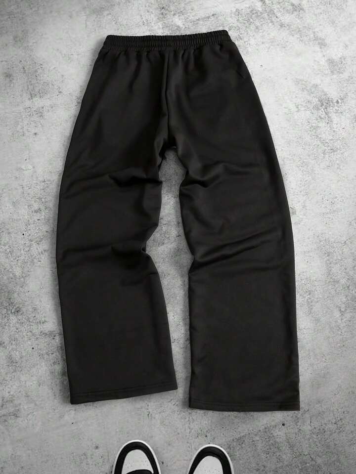 Street Life Men's Skull Print Drawstring Waist Loose Fit Wide Leg Sweatpants