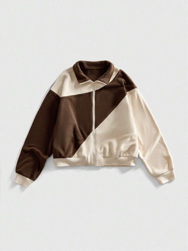 Men's Casual Colorblock Patchwork Sweatshirt, Autumn/Winter, Long Sleeve Top