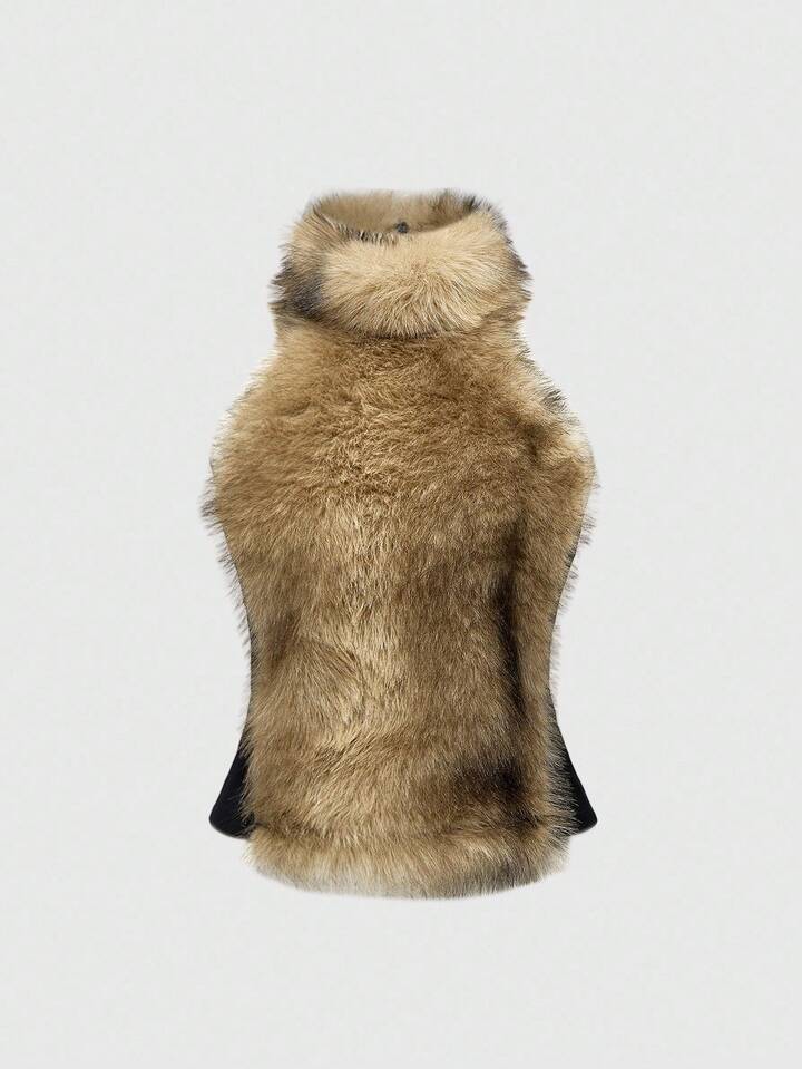 Grunge Punk Y2K Ombre Furry Patchwork Sheer Mesh Sexy Bodycon Camisole