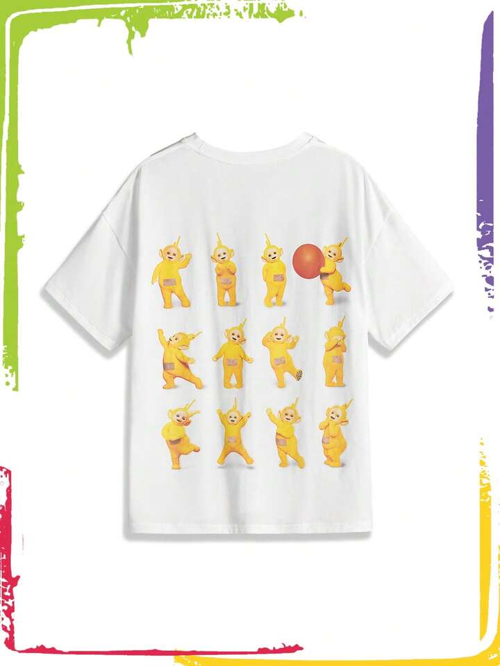 Teletubbies X ROMWE Women Loose Cute Laa-Laa Print T-Shirt