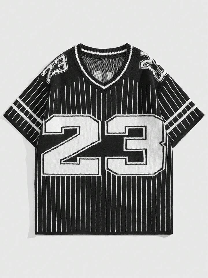 Street Life 23mm Knitted Short Sleeve Pullover T-Shirt For Men, Sporty Style