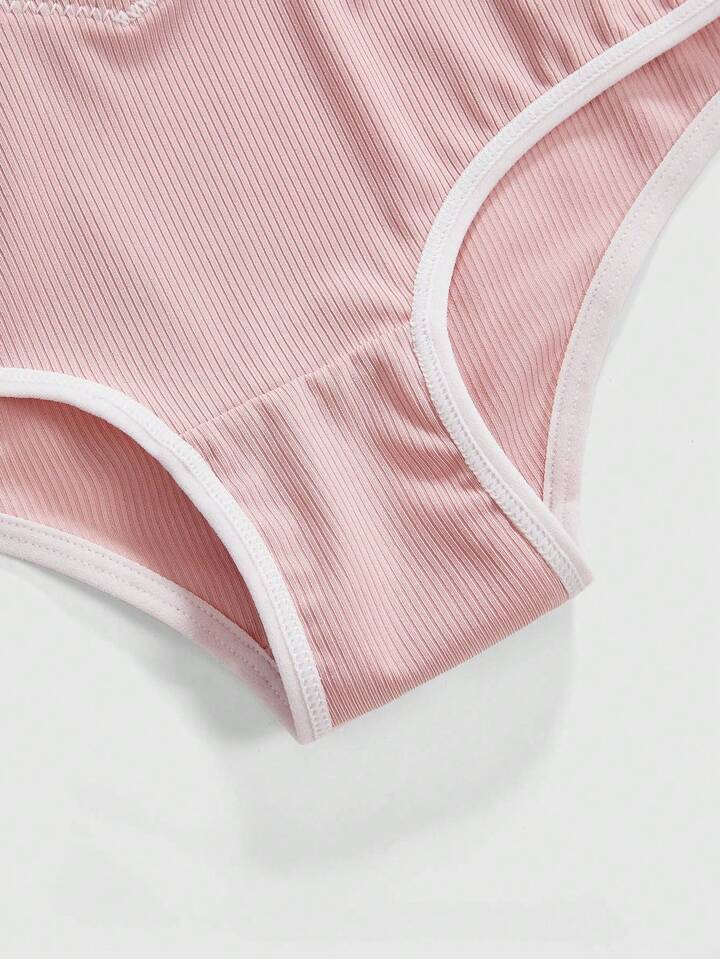 8pcs Casual Comfortable Letter Elastic Waistband Ribbed Fabric Boxer Briefs