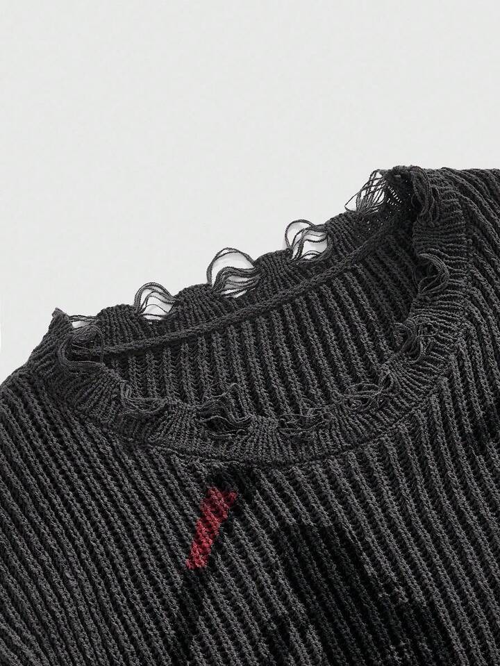 Friday the 13th X ROMWE Men's Crew Neck Horror Movie Pattern Knit Sweater, Dark & Cool, Fall Winter 3 Friday the 13th X ROMWE Men's Crew Neck Horror Movie Pattern Knit Sweater, Dark & Cool, Fall Winter