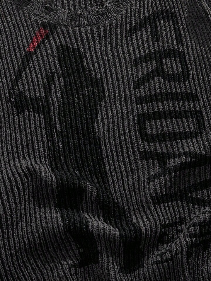 Friday the 13th X ROMWE Men's Crew Neck Horror Movie Pattern Knit Sweater, Dark & Cool, Fall Winter 4 Friday the 13th X ROMWE Men's Crew Neck Horror Movie Pattern Knit Sweater, Dark & Cool, Fall Winter