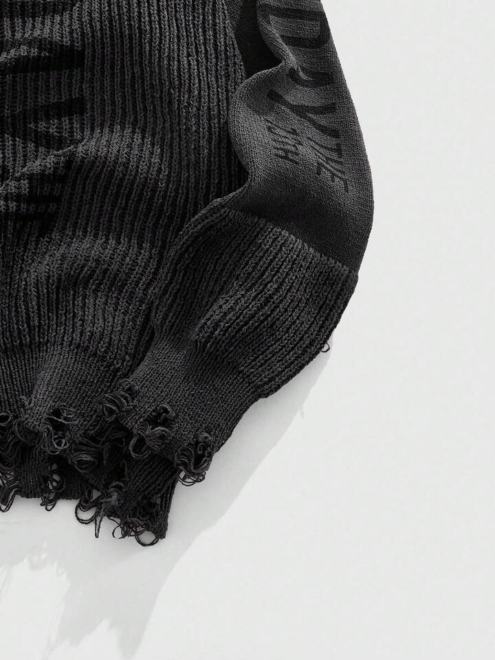 Friday the 13th X ROMWE Men's Crew Neck Horror Movie Pattern Knit Sweater, Dark & Cool, Fall Winter 5 Friday the 13th X ROMWE Men's Crew Neck Horror Movie Pattern Knit Sweater, Dark & Cool, Fall Winter