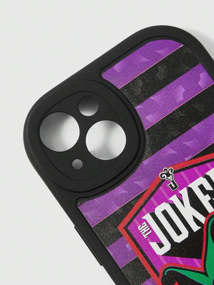 Harley Quinn | ROMWE Cartoon & Letter Print Colorblock Striped Black Phone Case
