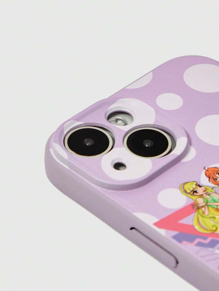 Winx Club X ROMWE 1pc Purple Soft Figure Graphic Phone Case