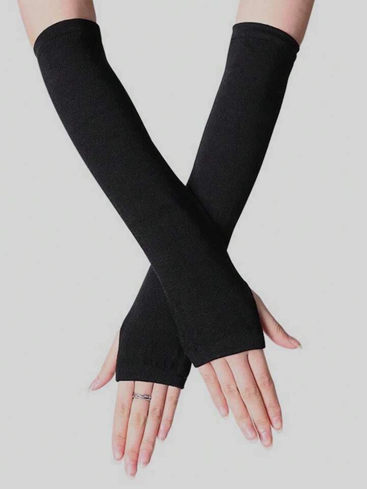 Grunge Punk 1pair Women Solid Arm Sleeves Halloween Accessories Winter GlovesCold Gloves 3 Grunge Punk 1pair Women Solid Arm Sleeves Halloween Accessories Winter GlovesCold Gloves