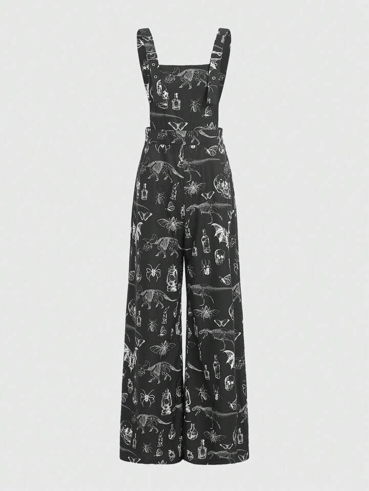 Academia Allover Print Overall Jumpsuit Without Blouse, School