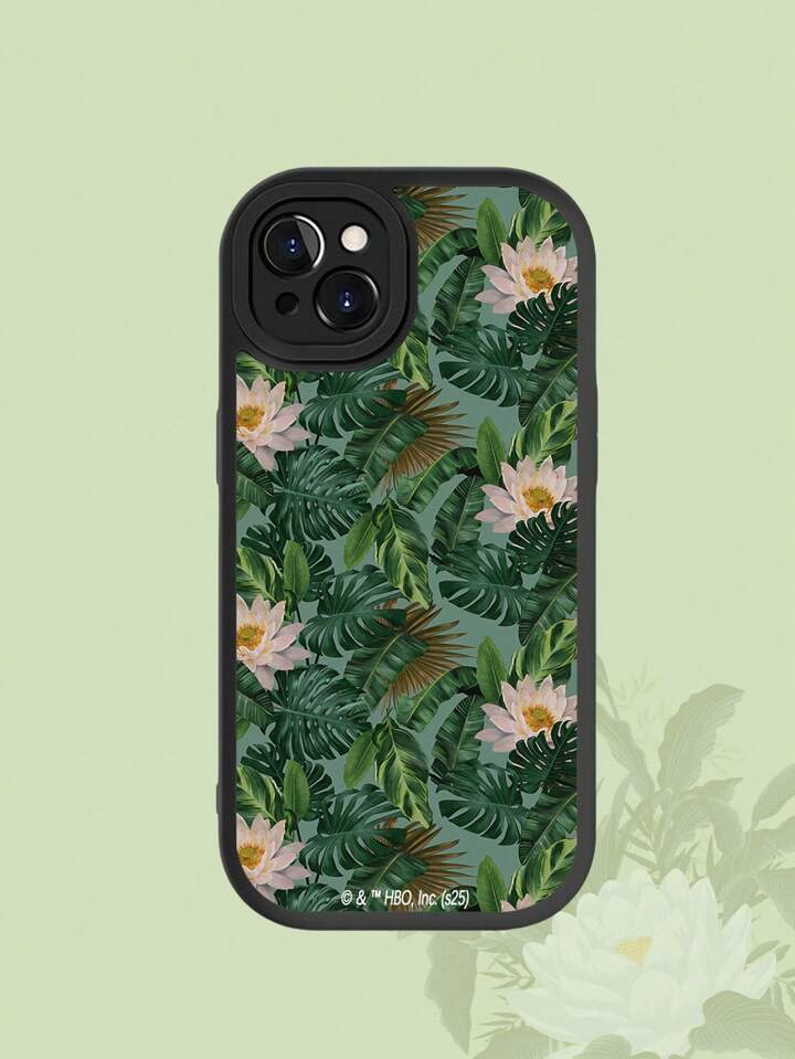 The White Lotus 251pcs Lotus Flower Green Plant Skin Pattern Phone Case, Compatible With IPhone 11 12 13 14 15 Pro Max 16