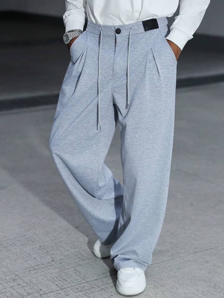Casual Solid Color Straight Leg Sweatpants, Suitable For All Seasons, Loose Fit, Unisex, Streetwear 4 Casual Solid Color Straight Leg Sweatpants, Suitable For All Seasons, Loose Fit, Unisex, Streetwear