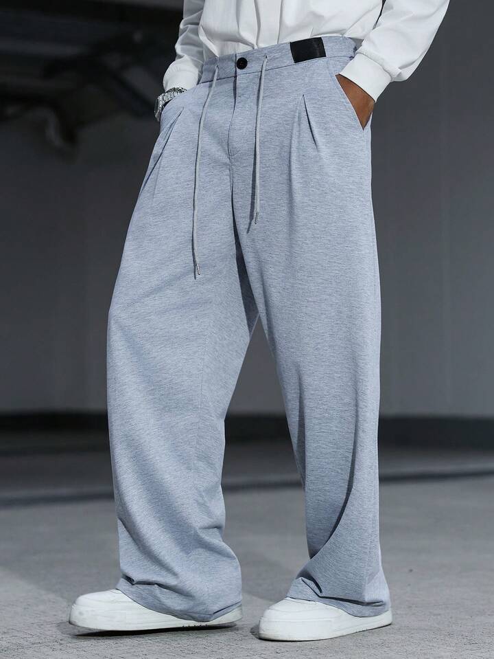 Casual Solid Color Straight Leg Sweatpants, Suitable For All Seasons, Loose Fit, Unisex, Streetwear 5 Casual Solid Color Straight Leg Sweatpants, Suitable For All Seasons, Loose Fit, Unisex, Streetwear